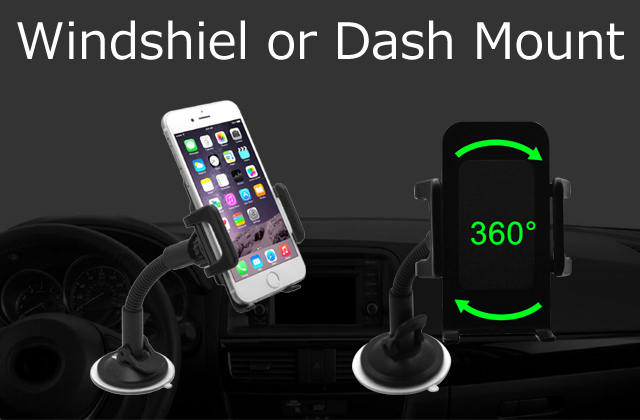 Car Mount Windshield or Dash Smartphone & GPS